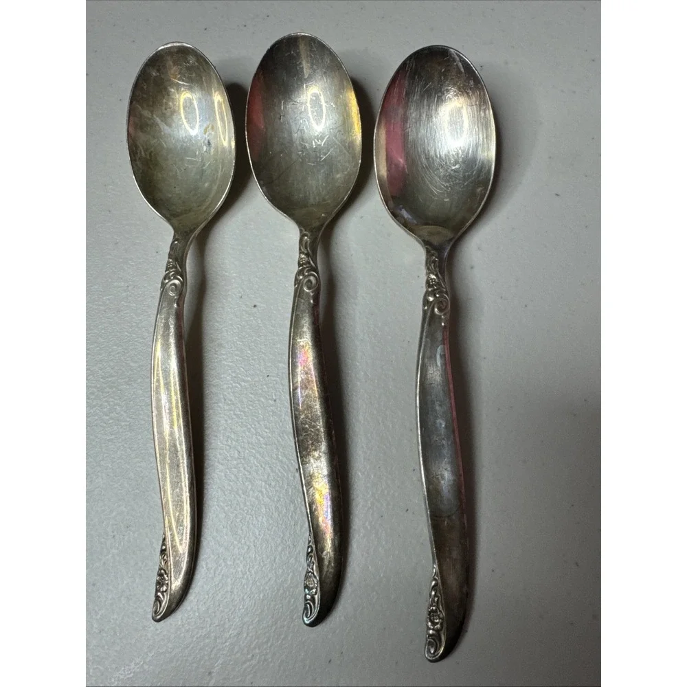 International 1847 Rogers Silver   LEILANI   Silverplate Spoons Set Of 3 6
